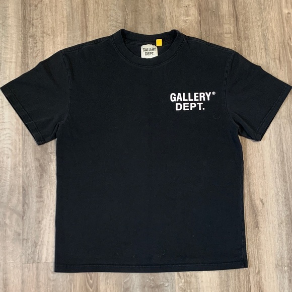Gallery Dept Black Tee with White Logo